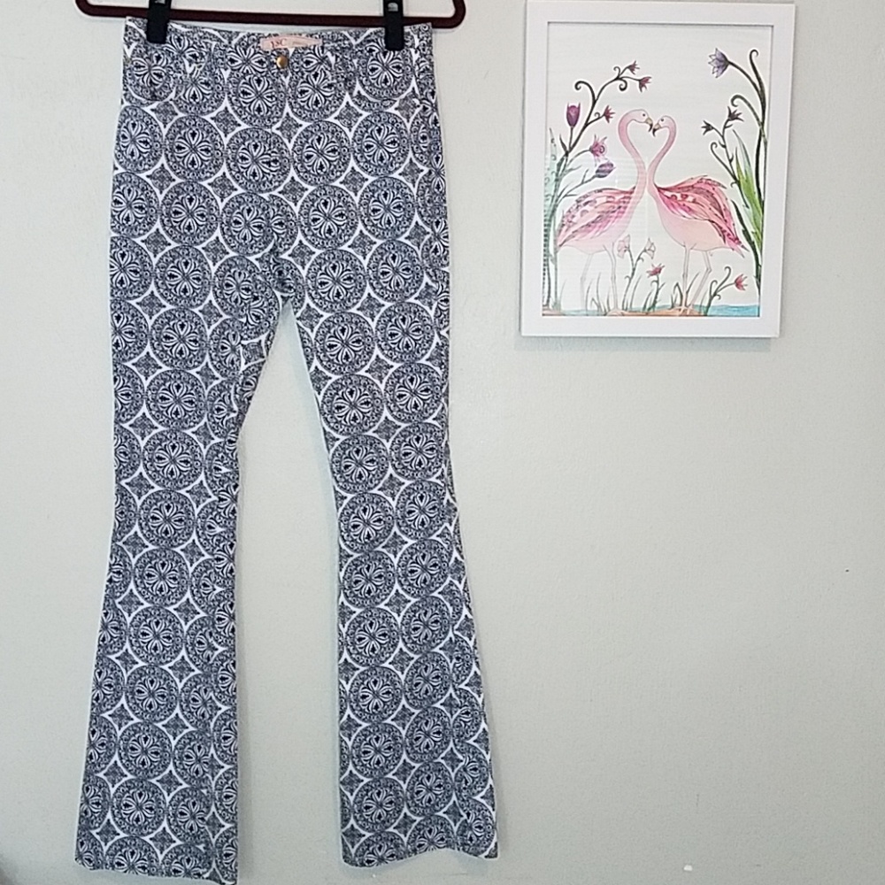 YSC Yessica pants,  white with blue mandala print